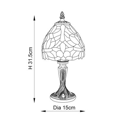 Endon 64331 - Pöytävalaisin SYLVETTE 1xE14/40W/230V halkaisija 15 cm