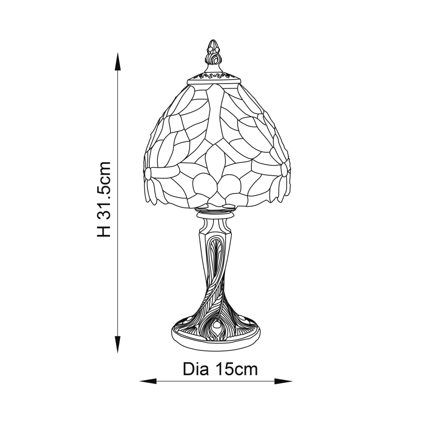 Endon 64331 - Pöytävalaisin SYLVETTE 1xE14/40W/230V halkaisija 15 cm