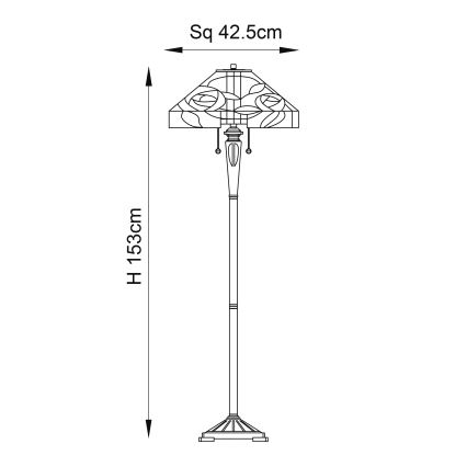 Endon 64383 - Lattiavalaisin WILLIOW 2xE27/60W/230V, halkaisija 42,5 cm