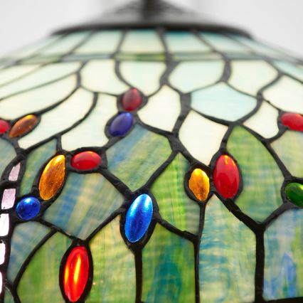 Endon 66148 - ketjulla roikkuva Tiffany DRAGONFLY - kattokruunu 3xE27/60W/230V, halkaisija 50 cm