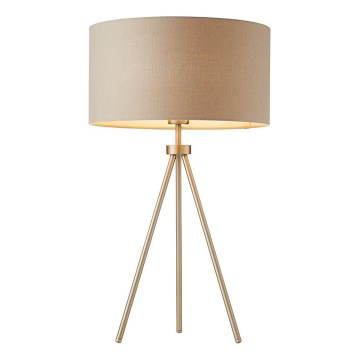 Endon 66986 - Pöytävalaisin TRI 1xE27/40W/230V messinki/beige