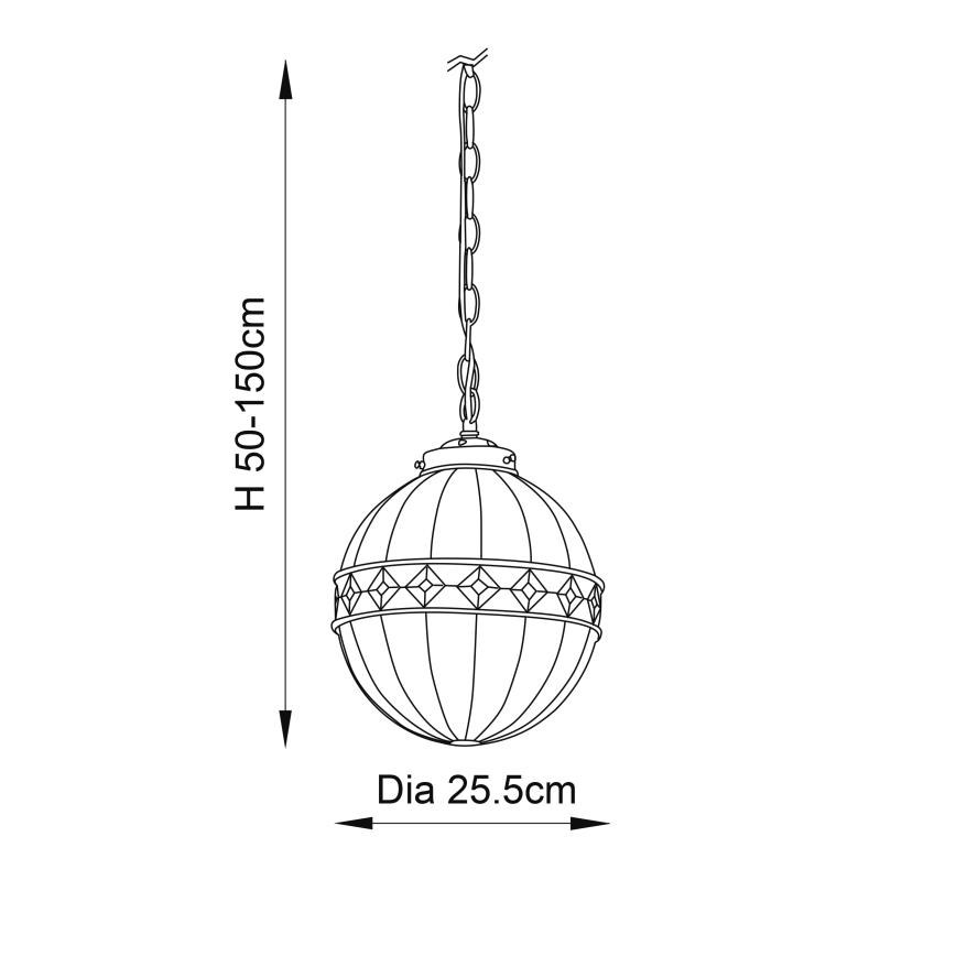 Endon 67044 - Kattokruunu ketjussa FARGO 1xE14/40W/230V halkaisija 25,5 cm