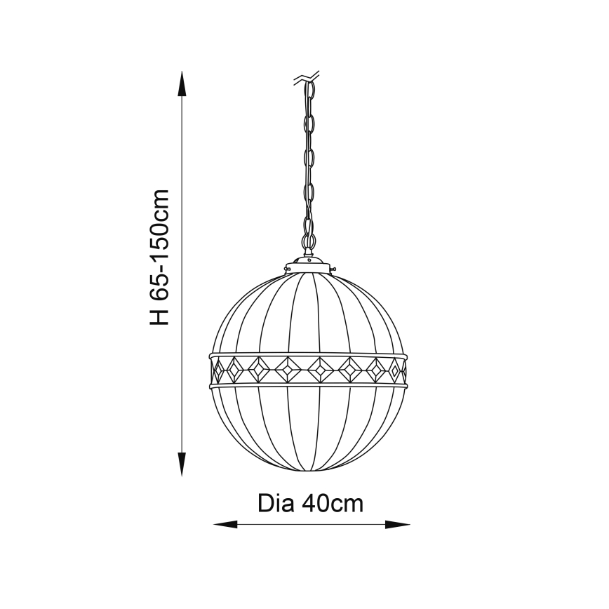 Endon 67045 - Kattokruunu ketjussa FARGO 1xE27/60W/230V halkaisija 40 cm