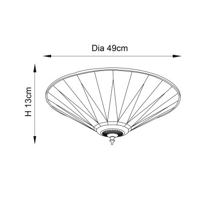 Endon 70240 - Kattovalo DARK STAR 2xE27/40W/230V halkaisija 49 cm