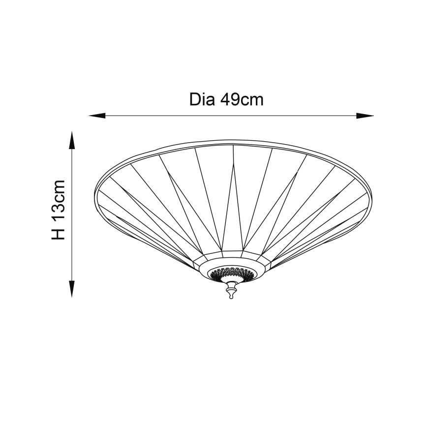 Endon 70240 - Kattovalo DARK STAR 2xE27/40W/230V halkaisija 49 cm
