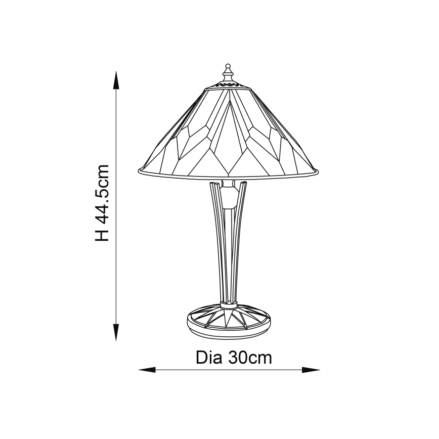 Endon 70365 - Pöytävalaisin ASTORIA 1xE14/40W/230V halkaisija 30 cm
