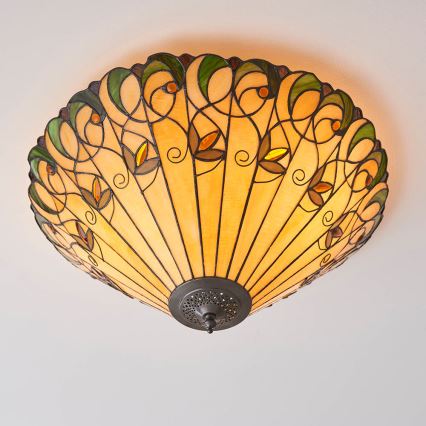 Endon 70706 - Tiffany-kattovalaisin JAMELIA, 2xE27/60W/230V, halkaisija 50 cm