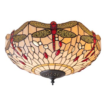 Endon 70723 - Tiffany-kattovalaisin DRAGONFLY 2xE27/60W/230V halkaisija 41 cm