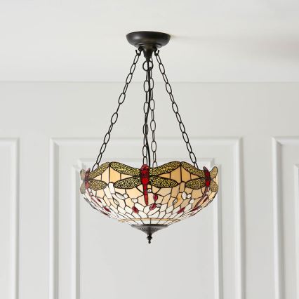 Endon 70759 - Riippuvalaisin ketjulla DRAGONFLY 3xE27/60W/230V, halkaisija 41 cm