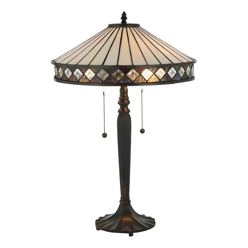 Endon 70935 - Pöytävalaisin FARGO 2xE27/60W/230V halkaisija 41,5 cm