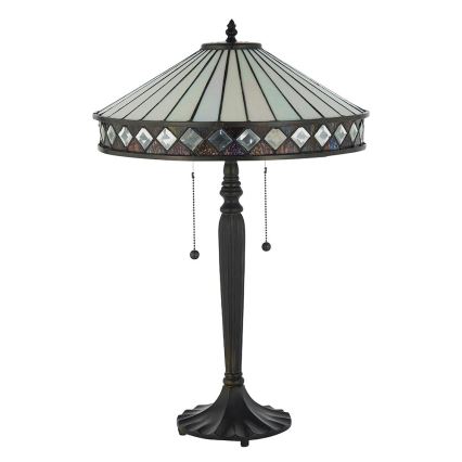 Endon 70935 - Pöytävalaisin FARGO 2xE27/60W/230V halkaisija 41,5 cm