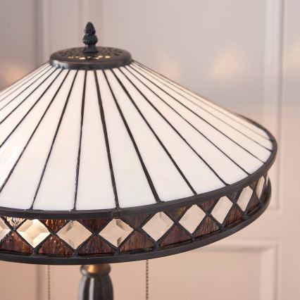 Endon 70935 - Pöytävalaisin FARGO 2xE27/60W/230V halkaisija 41,5 cm