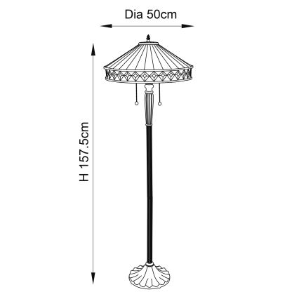 Endon 70936 - Lattiavalaisin FARGO 2xE27/60W/230V Ø 50 cm
