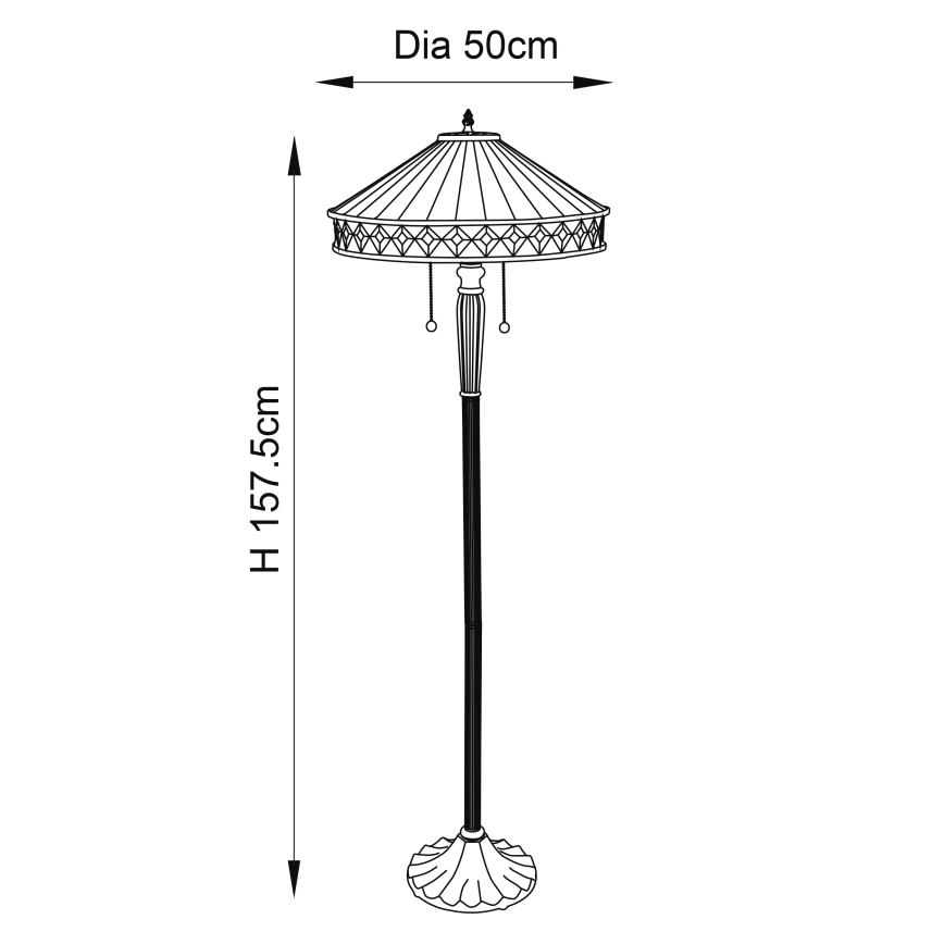 Endon 70936 - Lattiavalaisin FARGO 2xE27/60W/230V Ø 50 cm