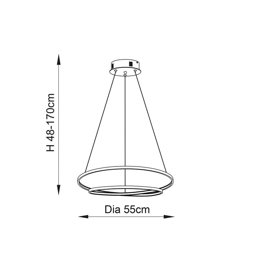 Endon 72479 - LED-kattokruunu johdossa SCRIBBLE LED/31,5W/230V 3000K kulta