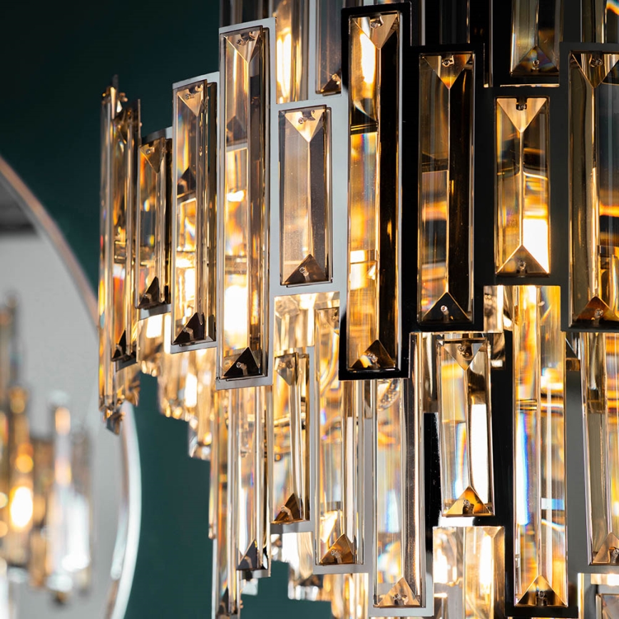 Endon 72744 - Kristallikruunu ketjulla VIVIANA 12xE14/40W/230V kiiltävä kromi/savunvärinen