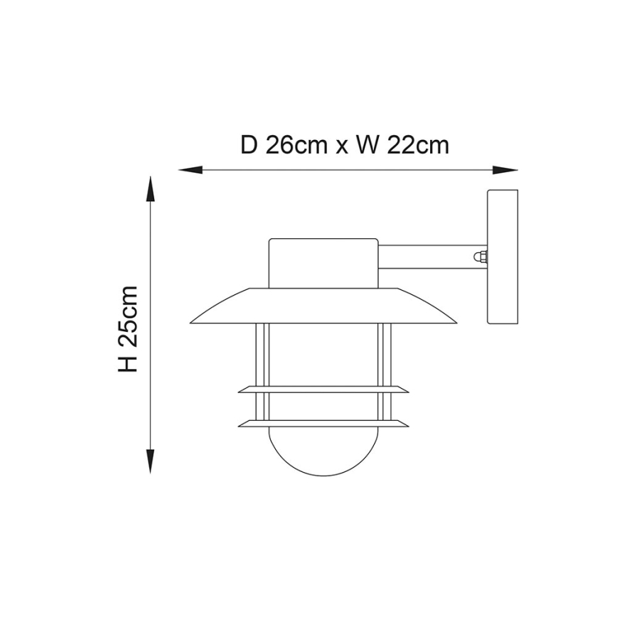 Endon 74703 - Ulkoseinävalaisin JENSON 1xE27/40W/230V IP44 kiillotettu kromi