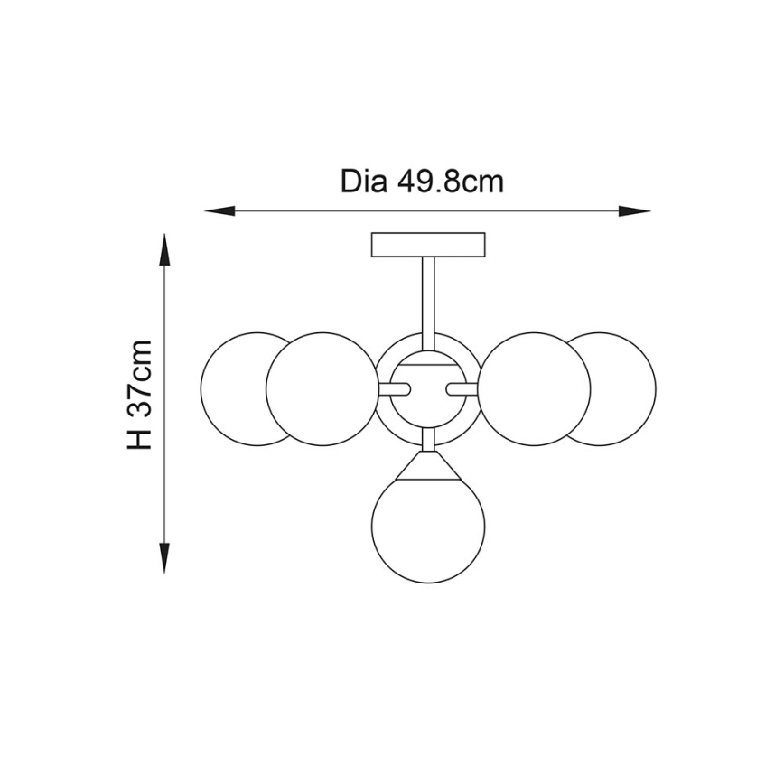 Endon 76501 - Varrellinen kattokruunu OSCAR 6xG9/5W/230V kultainen