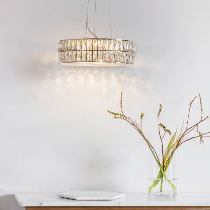 Endon 76513 - VERINA LED-riippuvalaisin vaijerilla, 5 x 5 W, 230 V, kiiltävä kromi