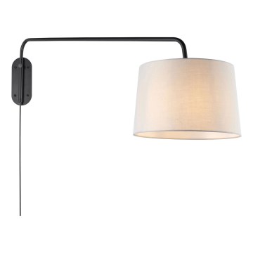 Endon 79380 - Seinävalaisin CARLSON 1xE27/40W/230V harmaa/musta