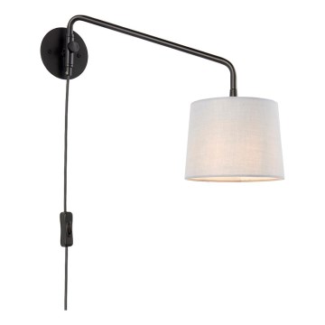 Endon 79500 - Seinävalaisin CARLSON 1xE14/40W/230V harmaa/musta