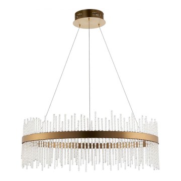 Endon 81908 - Himmennettävä LED-kattokruunu johdossa ADRIEL LED/58W/230V 3000K halkaisija 70 cm kulta/läpinäkyvä