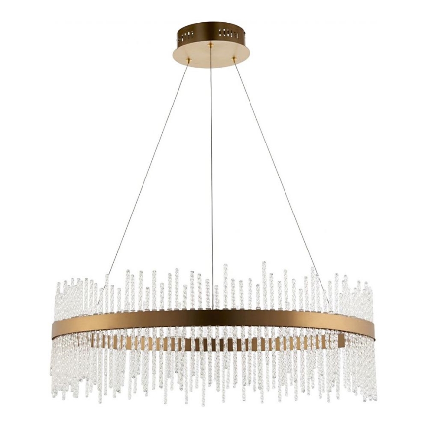 Endon 81908 - Himmennettävä LED-kattokruunu johdossa ADRIEL LED/58W/230V 3000K halkaisija 70 cm kulta/läpinäkyvä