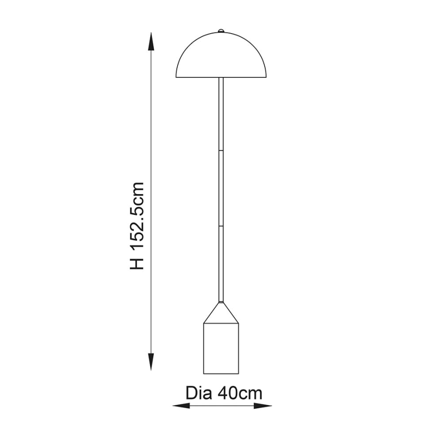 Endon 90521 - Lattialamppu NOVA 1xE27/60W/230V messinki