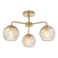 Endon 91968 - Pintakiinnitteinen kattovalaisin DIMPLE 3xE14/25W/230V kultainen/savuinen beige