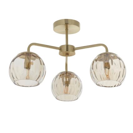Endon 91968 - Pintakiinnitteinen kattovalaisin DIMPLE 3xE14/25W/230V kultainen/savuinen beige