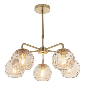 Endon 91969 - DIMPLE varrellinen kattokruunu 5xE14/25W/230V, kultainen