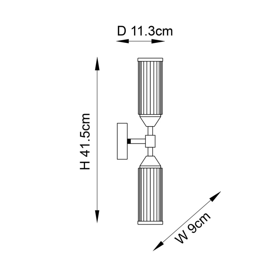 Endon 92229 - Seinävalaisin TOUR 2xG9/3W/230V messinki