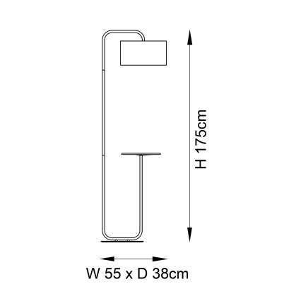 Endon 92301 - LANDIS-lattiavalaisin 1 x E27 / 10 W / 230 V, musta