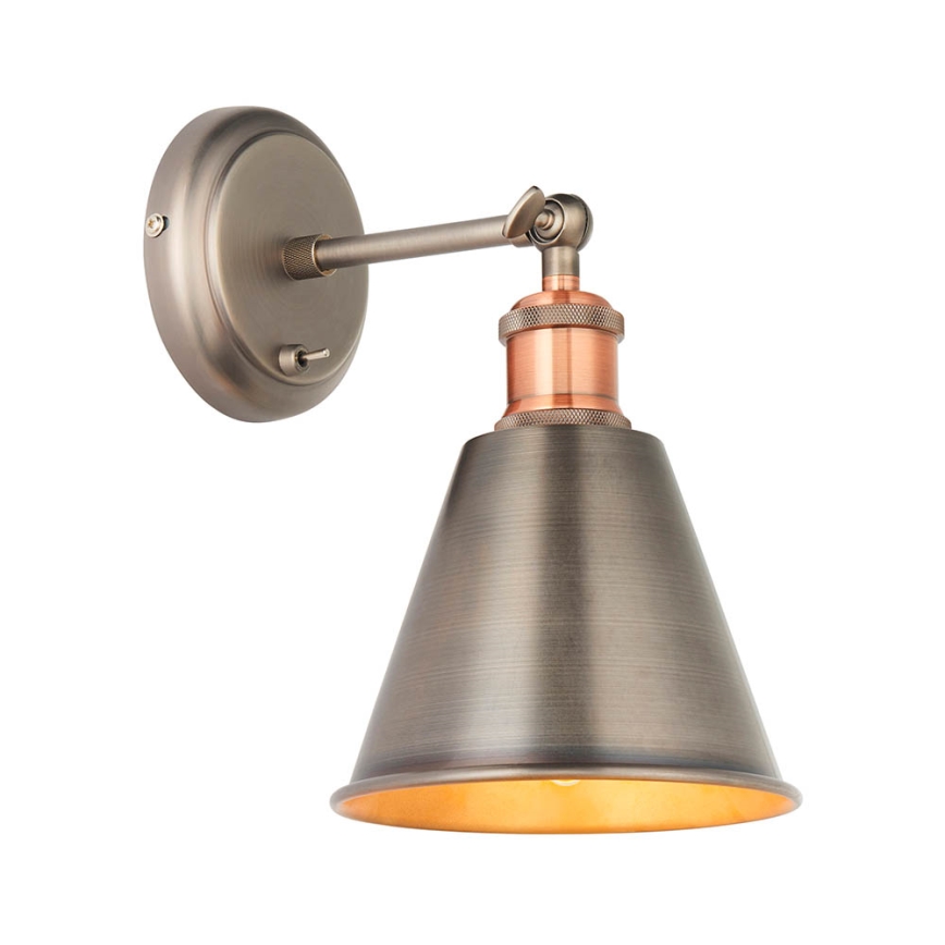 Endon 92866 - Seinään asennettava kohdevalaisin HAL 1xE27/10W/230V mattakromi/kupari