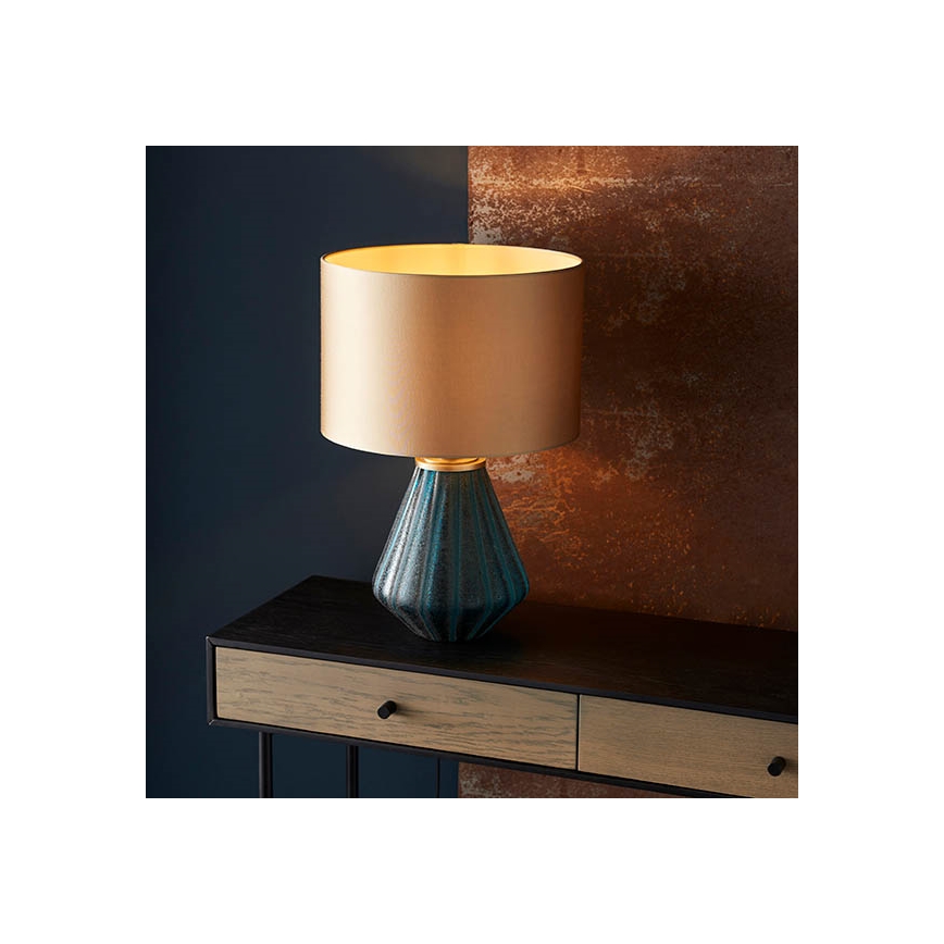 Endon 93059 - Pöytälamppu ALYSSIA 1xE27/10W/230V kultainen/sininen