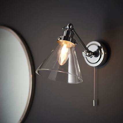 Endon 93853 - helmiäisviimeistelyllä FARADAY 1xG9/3W/230V IP44 kiiltävä kromi