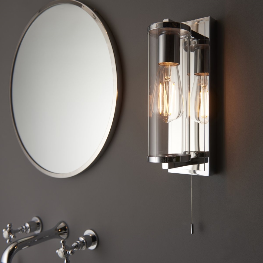 Endon 94074 - Kylpyhuoneen seinävalaisin TAYLOR 1xE27/10W/230V IP44 kiiltävä kromi