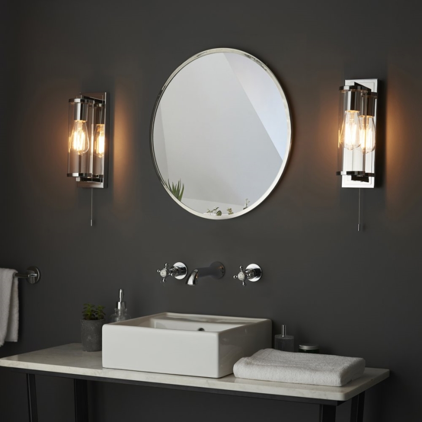Endon 94074 - Kylpyhuoneen seinävalaisin TAYLOR 1xE27/10W/230V IP44 kiiltävä kromi