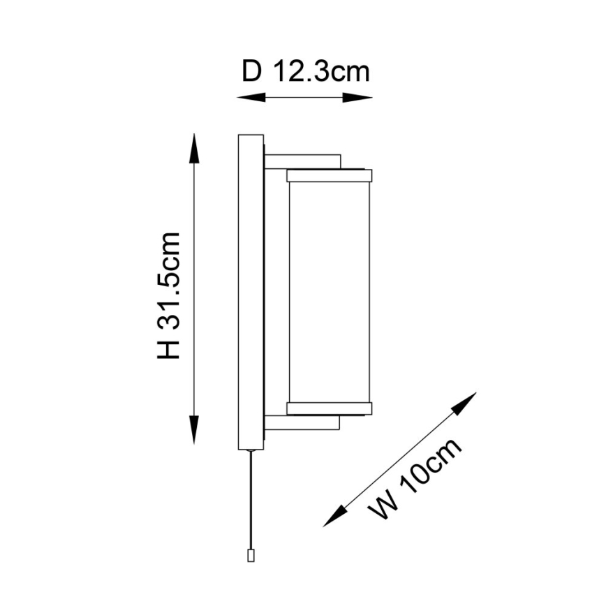 Endon 94074 - Kylpyhuoneen seinävalaisin TAYLOR 1xE27/10W/230V IP44 kiiltävä kromi