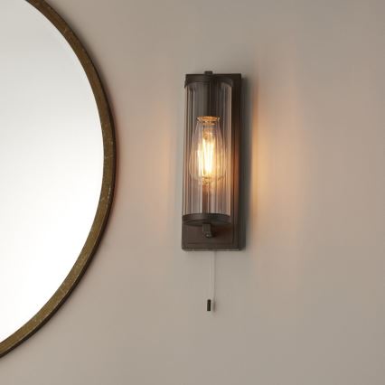 Endon 94077 - Kylpyhuoneen seinävalaisin TAYLOR 1xE27/10W/230V IP44 ruskea