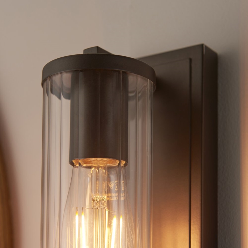 Endon 94077 - Kylpyhuoneen seinävalaisin TAYLOR 1xE27/10W/230V IP44 ruskea