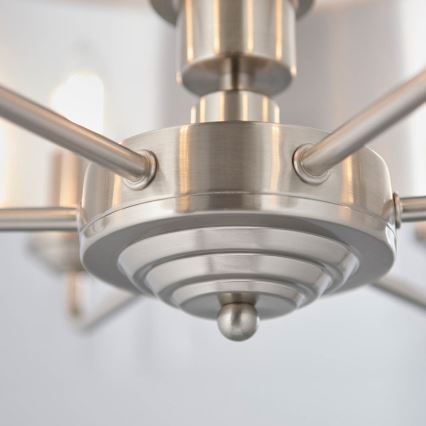 Endon 94357 - Ketjulla varustettu kattokruunu HIGHCLERE 6xE14/40W/230V halkaisija 55 cm beige/mattakromi