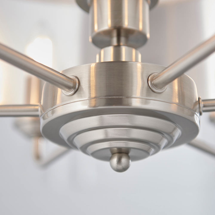 Endon 94357 - Ketjulla varustettu kattokruunu HIGHCLERE 6xE14/40W/230V halkaisija 55 cm beige/mattakromi