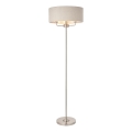 Endon 94359 - Lattialamppu HIGHCLERE 3xE14/40W/230V beige/kiiltävä kromi halkaisija 47 cm