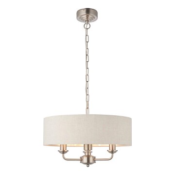Endon 94361 - Kattokruunu ketjussa HIGHCLERE 3xE14/40W/230V beige/mattakromi