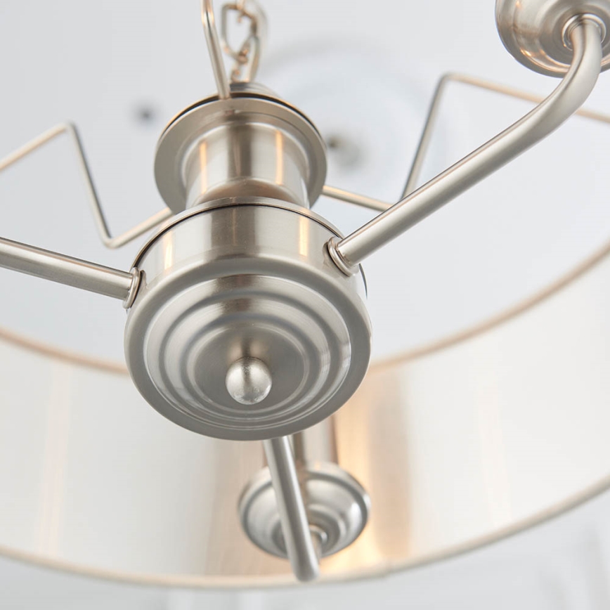 Endon 94361 - Kattokruunu ketjussa HIGHCLERE 3xE14/40W/230V beige/mattakromi