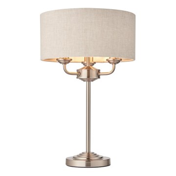 Endon 94369 - Pöytävalaisin HIGHCLERE 3xE14/18W/230V beige/mattakromi
