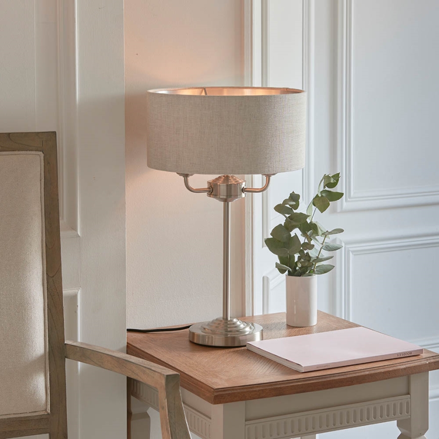 Endon 94369 - Pöytävalaisin HIGHCLERE 3xE14/18W/230V beige/mattakromi