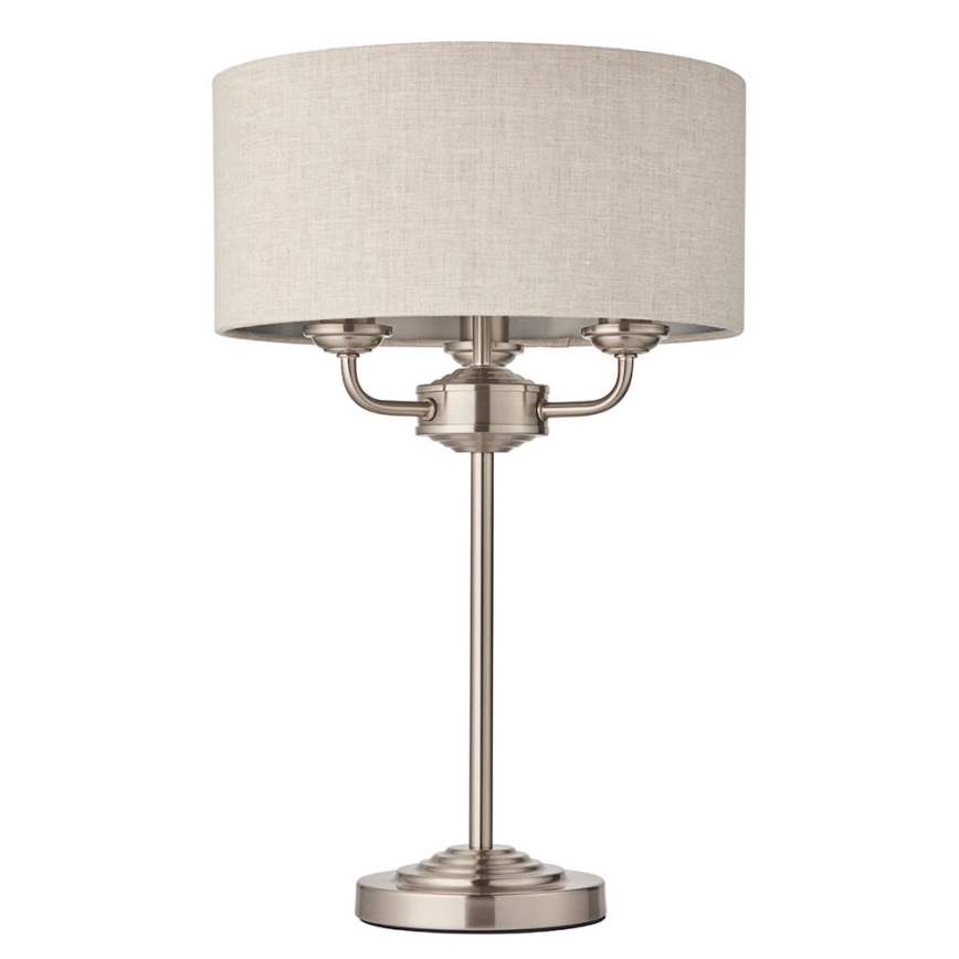 Endon 94369 - Pöytävalaisin HIGHCLERE 3xE14/18W/230V beige/mattakromi