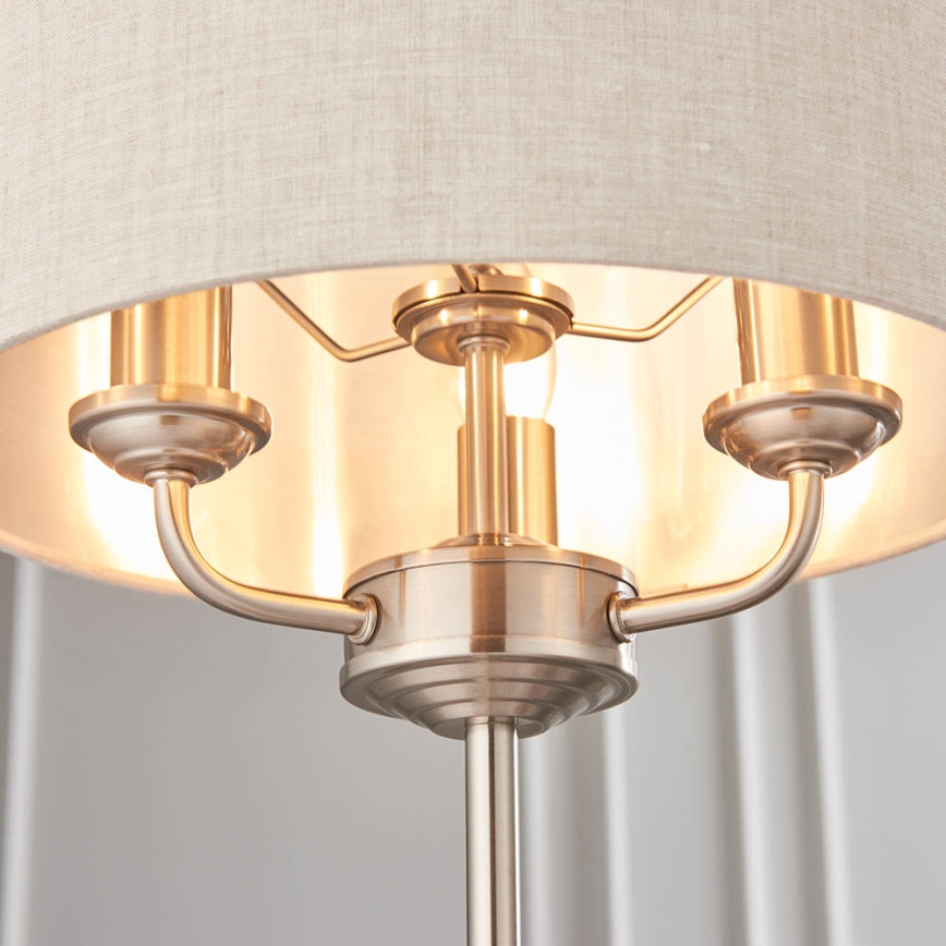Endon 94369 - Pöytävalaisin HIGHCLERE 3xE14/18W/230V beige/mattakromi